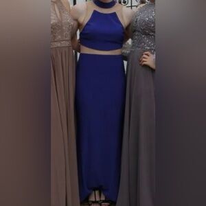 Royal Blue Halter Gown